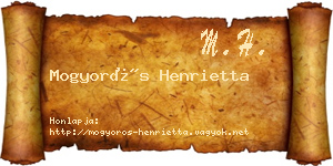 Mogyorós Henrietta névjegykártya